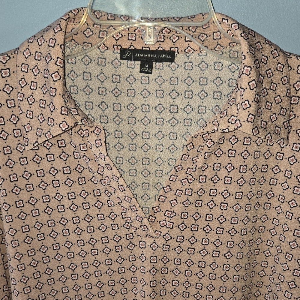 Adrianna Papell Women's Mauve Geometric Shirt